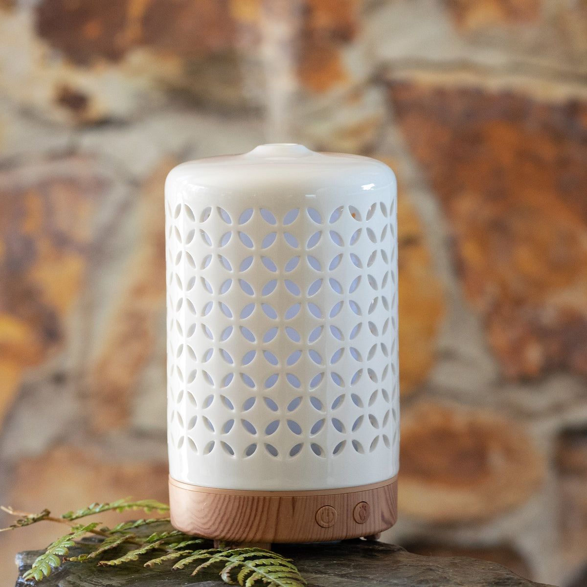 White Ceramic Ultrasonic Essential Oil Diffuser NZ Native Oils
