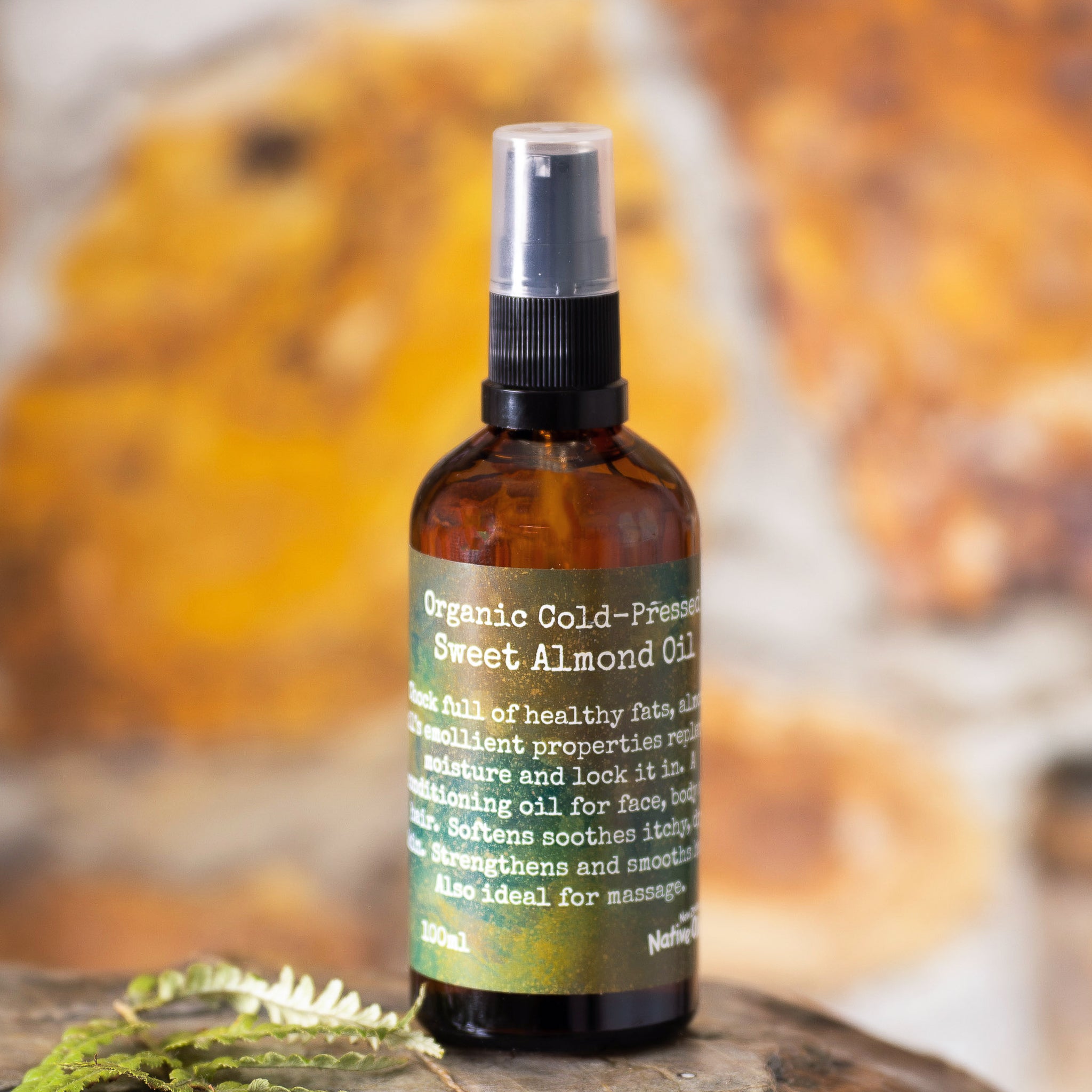 Sweet Almond Oil (Cold-Pressed Organic) 100ml-NZ Native Oils Ltd