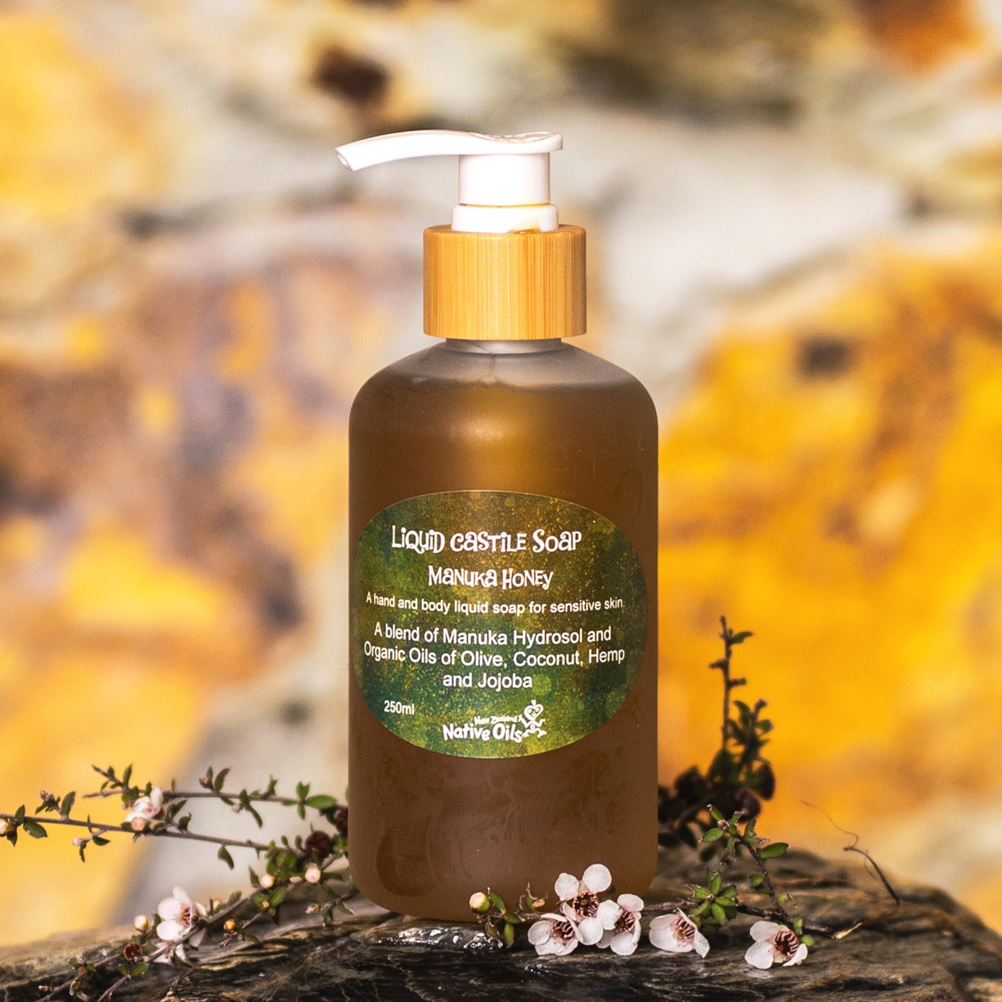 Manuka Honey Liquid Castile Soap 250ml-NZ Native Oils Ltd