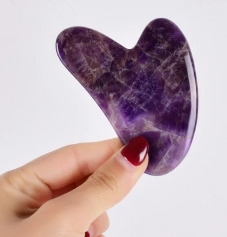 Rose Quartz, Amethyst, Clear Quartz & Jade Gua Sha Facial Massager-NZ Native Oils Ltd