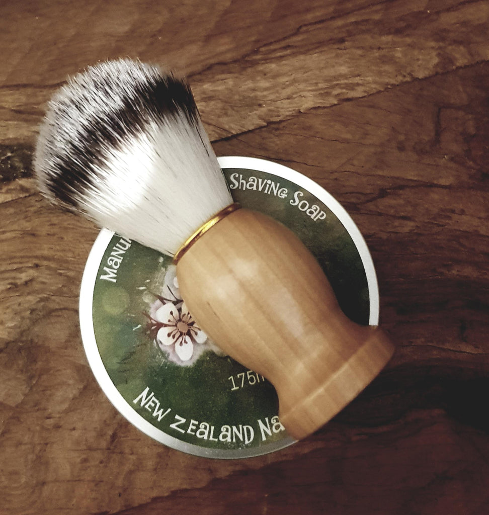 Handmade Shaving Soap In Travel Tin With Wooden Shaving Brush-NZ Native Oils Ltd