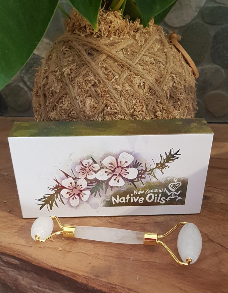 Rose Quartz, Clear Quartz & Jade Gua Sha Facial Rollers-NZ Native Oils Ltd
