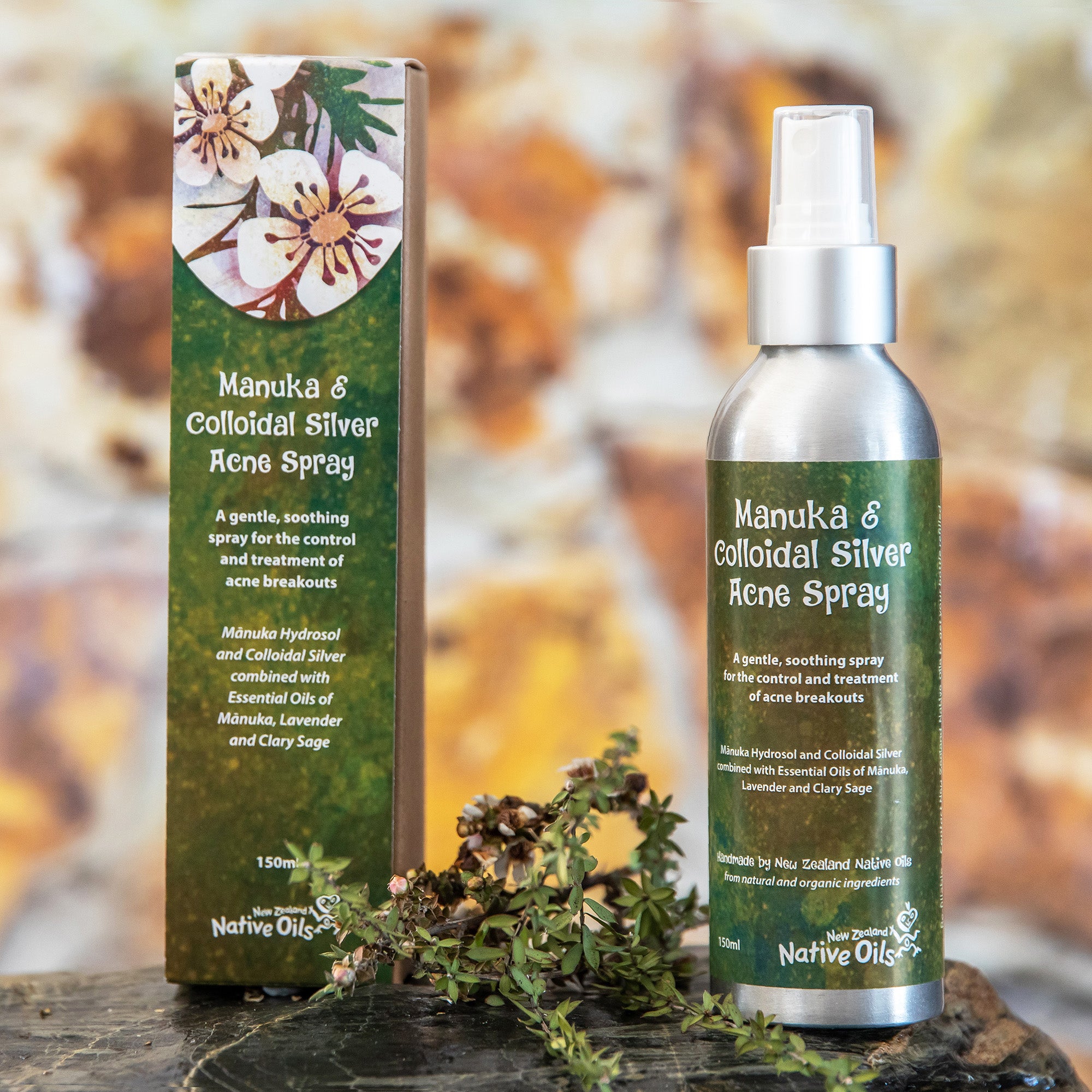 Manuka & Colloidal Silver Acne Face Spray 150ml-NZ Native Oils Ltd