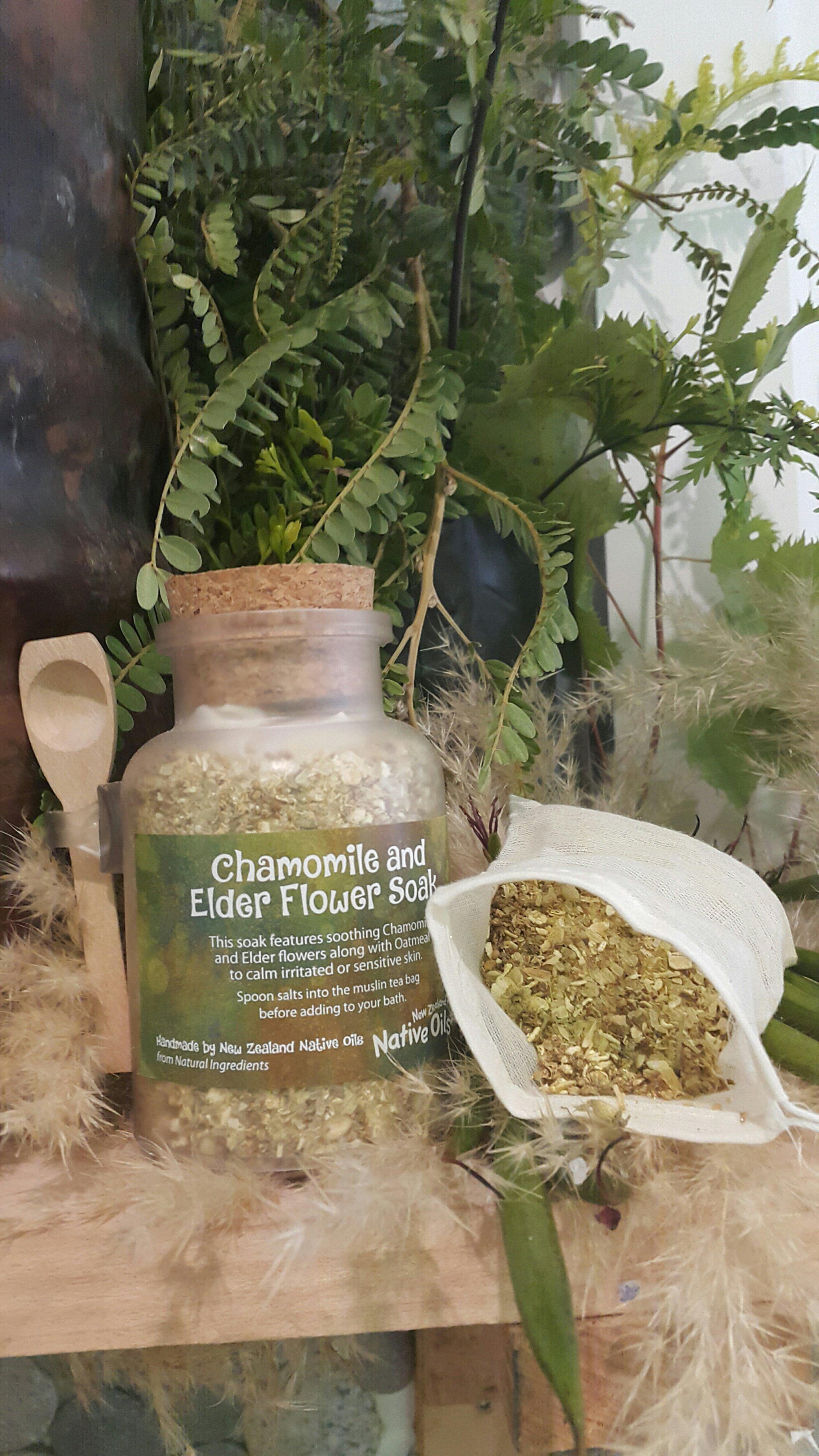 Organic Chamomile and Elder Flower Bath Soak 200g-NZ Native Oils Ltd