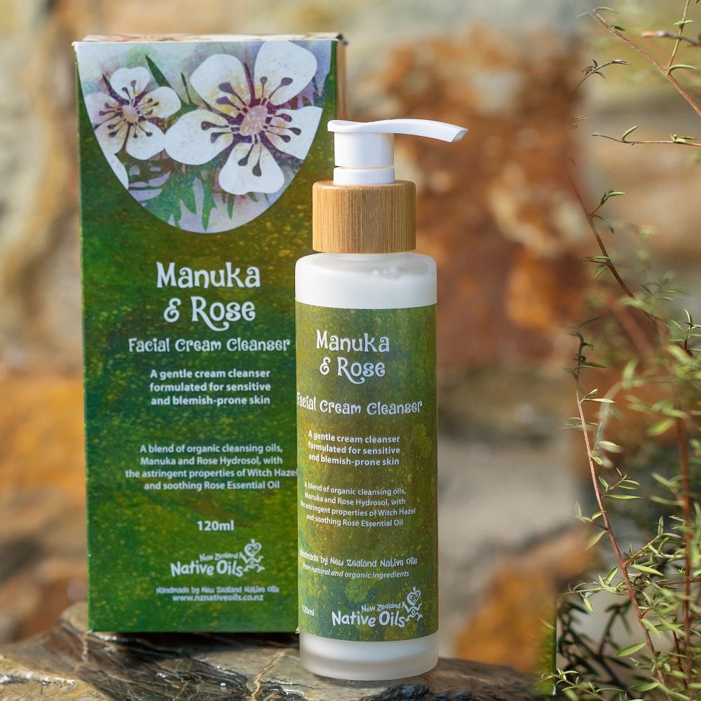 Manuka and Rose Daily Skin Cream Cleanser For Sensitive & Acne Prone Skin 120ml-NZ Native Oils Ltd