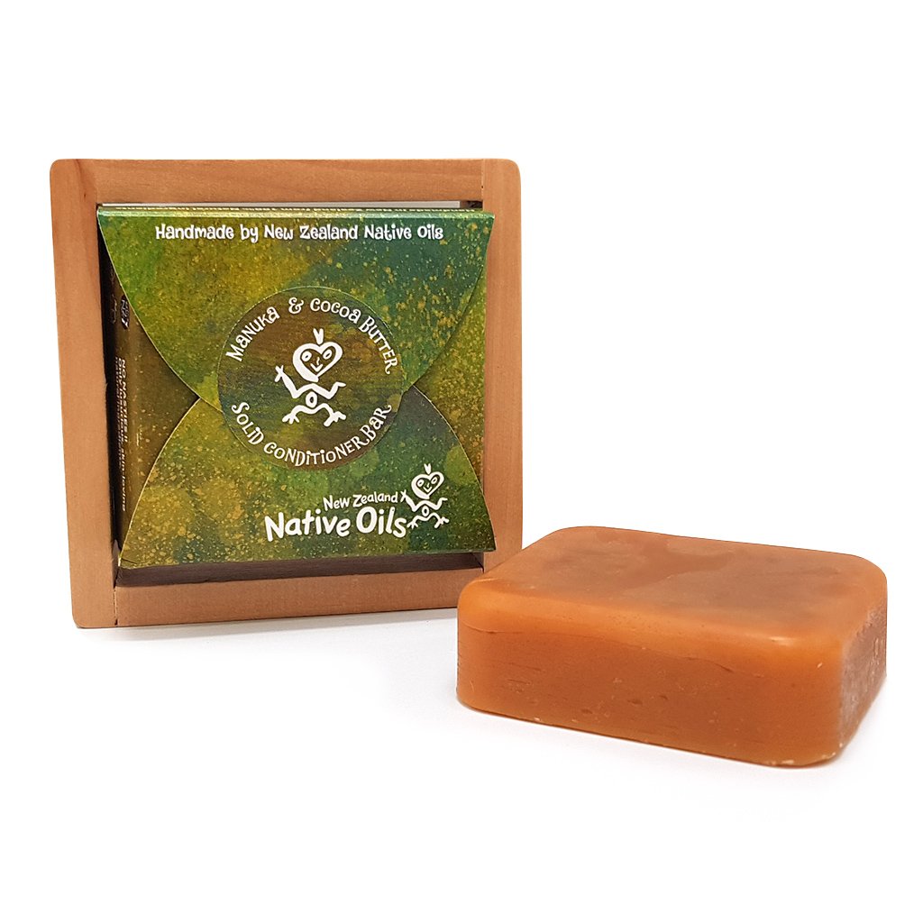 Manuka and Cocoa Butter Solid Hair Conditioner Bar 90g-NZ Native Oils Ltd