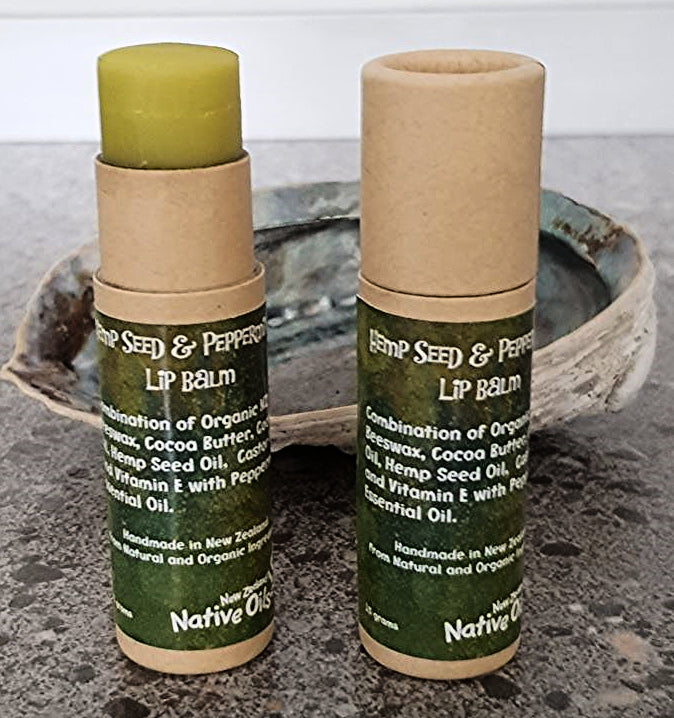 Hemp Seed Oil and Peppermint Organic Lip Balm 15g-NZ Native Oils Ltd