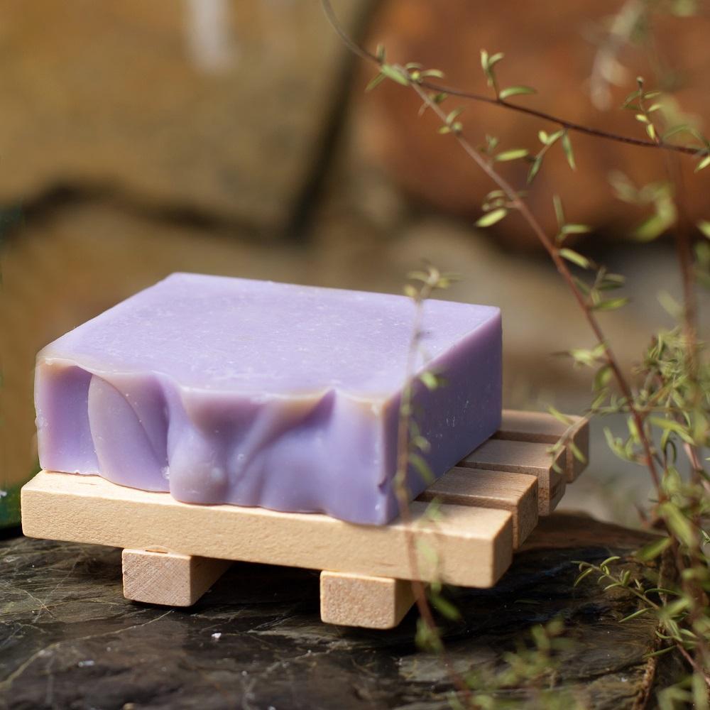 Mamaku and Lavender Organic Soap with Wooden Soap Tray-NZ Native Oils Ltd