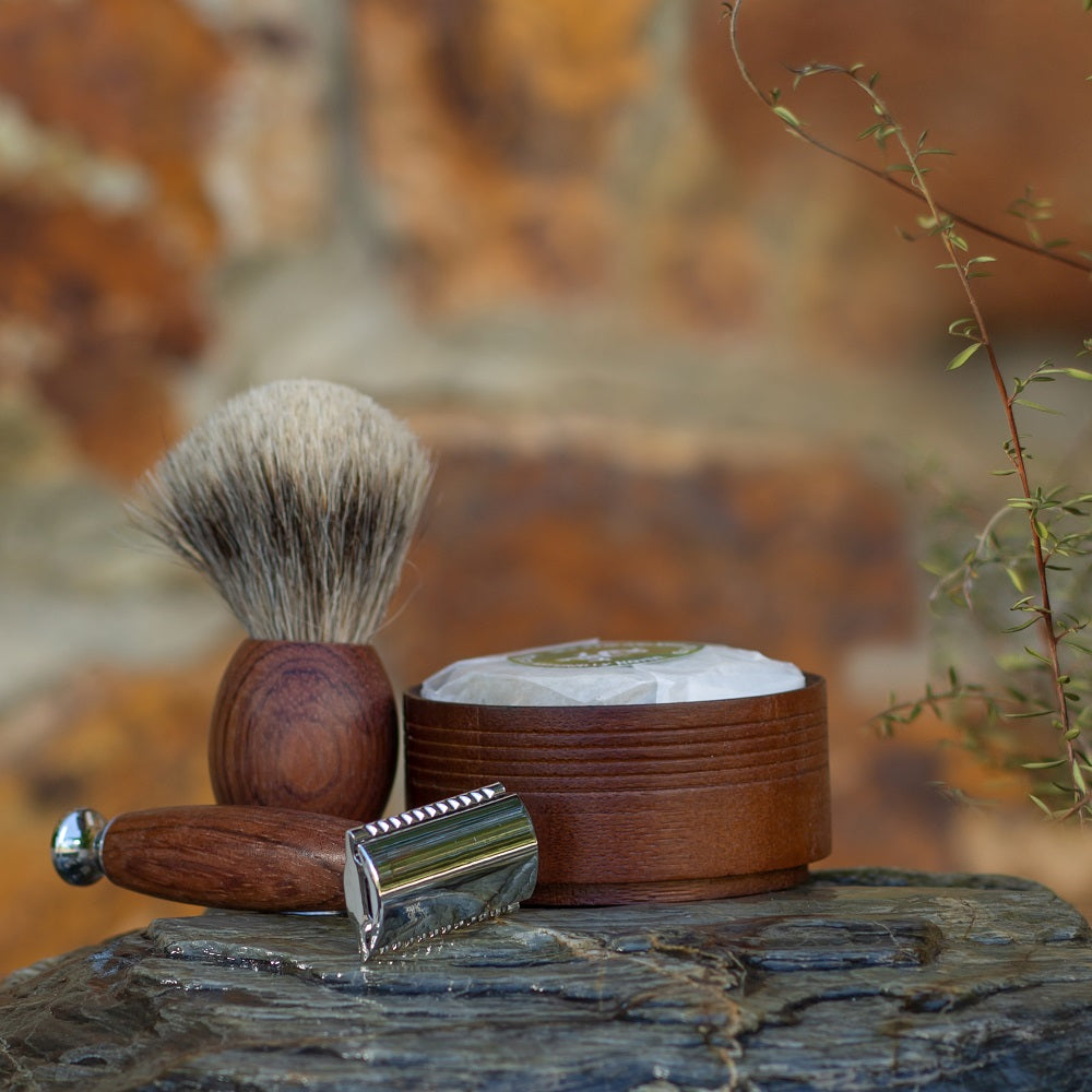 Men's Safety Razor - Wood & Chrome-NZ Native Oils Ltd