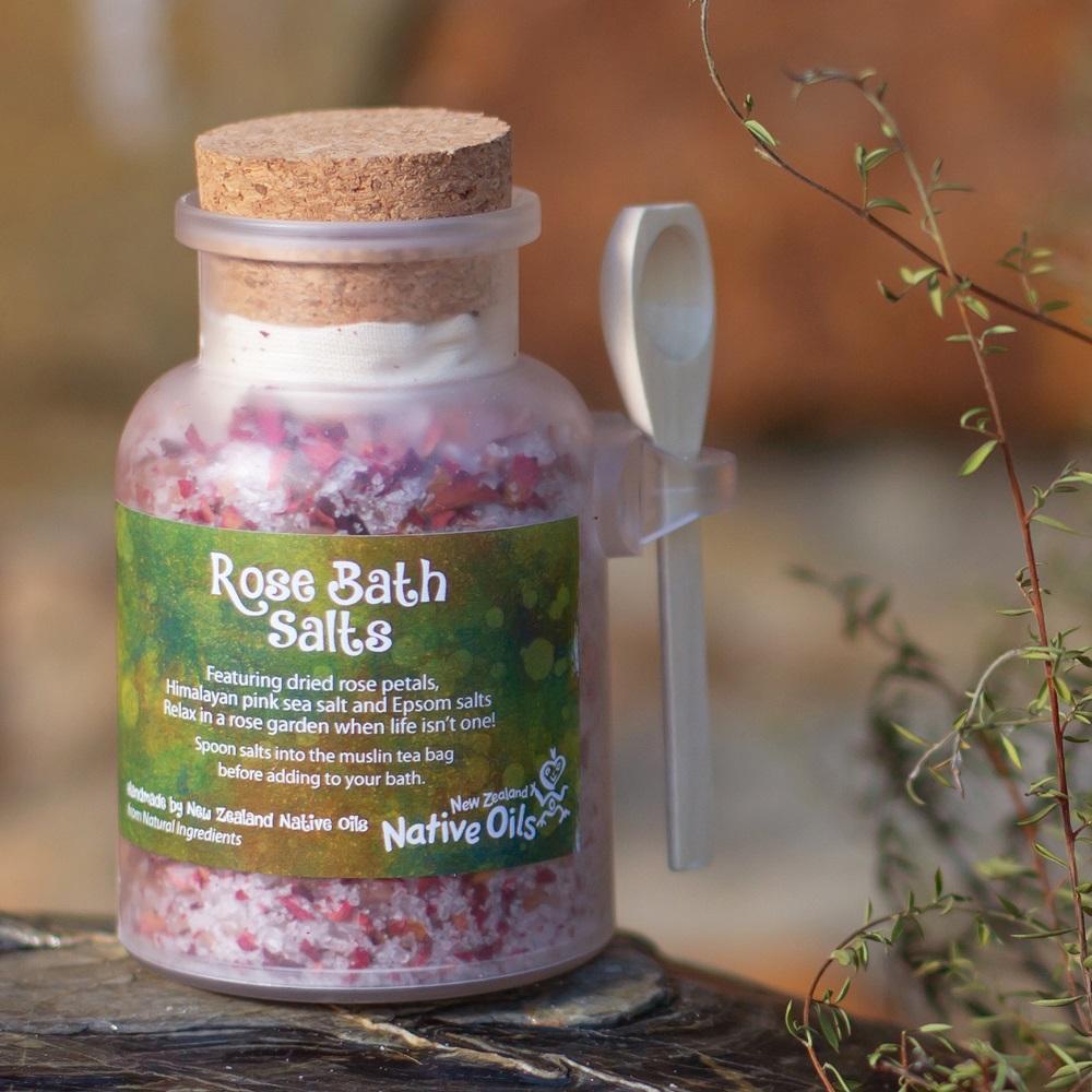 Organic Rose Bath Salts 200g-NZ Native Oils Ltd