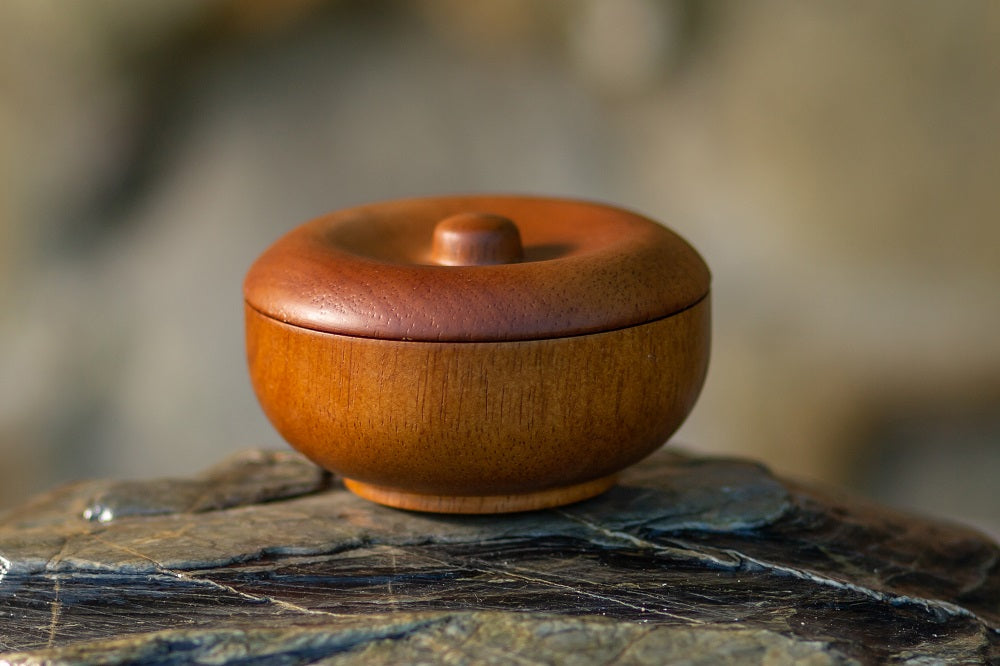 Handmade Shaving Soap In Wooden Bowl With Lid-NZ Native Oils Ltd